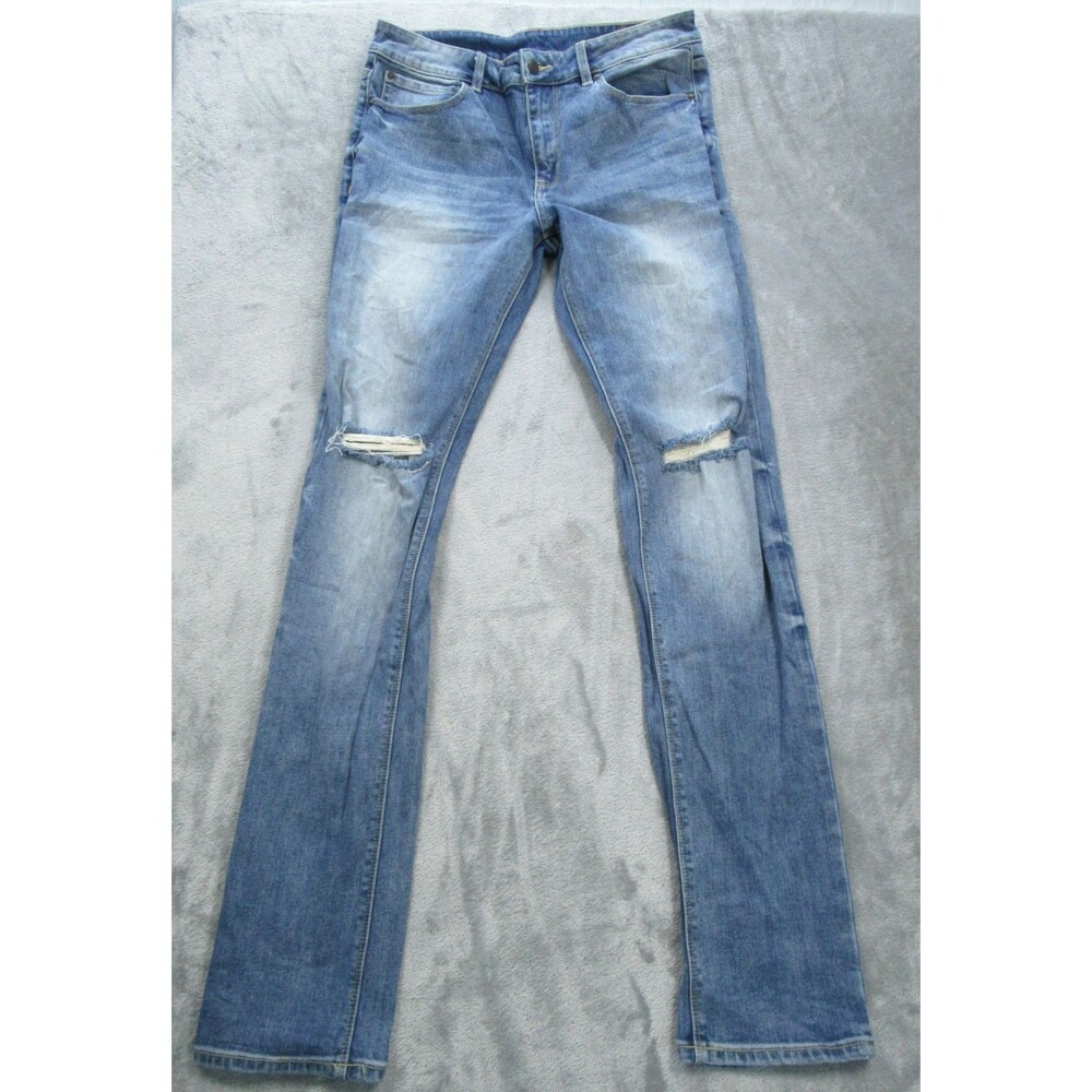 Asos Denim Jeans Men's Size 32x34 (Fits 30 x 33) Straight Leg Distressed Blue